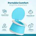 Portable Toddler Travel Potty with Silicone Insert  Foldable Potty Chair for Car & Road Trips, Spill-Resistant Training Toilet, Compact Emergency Potty, Includes Disposable Bags - Blue