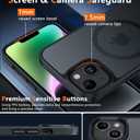 FNTCASE for iPhone 13/14 Phone Case: iPhone 16e Magnetic Translucent Matte Back Cover Metal Button Military Grade Protection Shockproof Shell Full Body Protective Slim Cell Phonecase