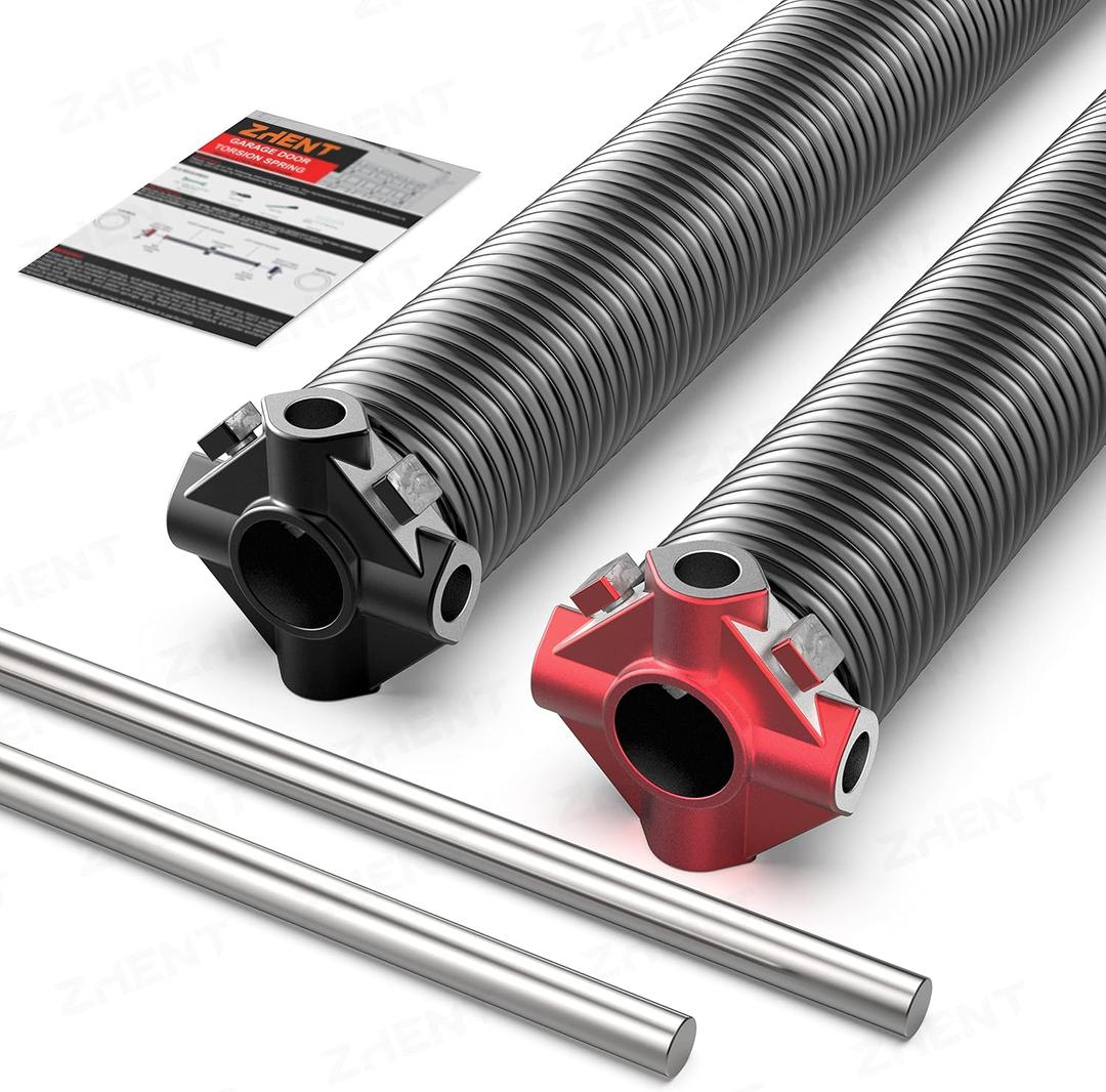 Garage Door Torsion Springs 2'' (Pair) with Non-Slip Winding Bars, Coated Torsion Springs with a Minimum of 18,000 Cycles (0.225X2''X25'')
