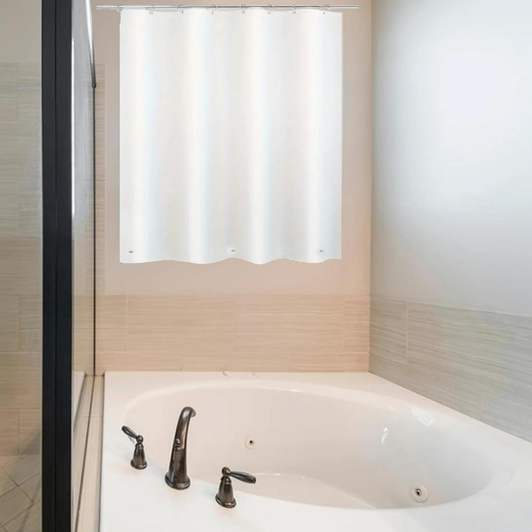 Waterproof Plastic Shower Curtain 40x36 for Bathroom Window, Heavy Duty Vinyl Shower Window Curtain 40W x 36H, White