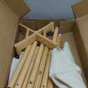 Solid Wood Coat Rack with Fabric Basket - Coat Hanger Stand Coat Tree Rack Freestanding with 9 Hooks Wheels, Small Clothes Rack For Entryway Bedroom Hallway Living Room (Natural)