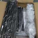 Calmootey Portable Closet Organizers, Clothing Storage, Wardrobe with 6 Shelves and Hanging Rod, Non-Woven Fabric Cover with 4 Side Pockets, Ash Grey