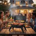MASTER COOK Portable Charcoal Grill, Foldable Lightweight BBQ Grill with 330 sq.in. Cooking Area and Adjustable Air Vent Outdoor RV, Hiking, Camping, Patio, Tailgating