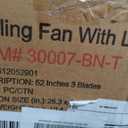 52" Ceiling Fans with Lights and Remote, Quiet DC Motor, 3 Reversible Blades, Modern Brushed Nickel Ceiling Fan with 3-Color LED Light Fandelier for Bedroom Living Room