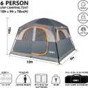 UNP Tents 6 Person Waterproof Windproof Easy Setup,Double Layer Family Camping Tent with 1 Mesh Door & 5 Large Mesh Windows -10'X9'X78in(H), gray, 6 Person