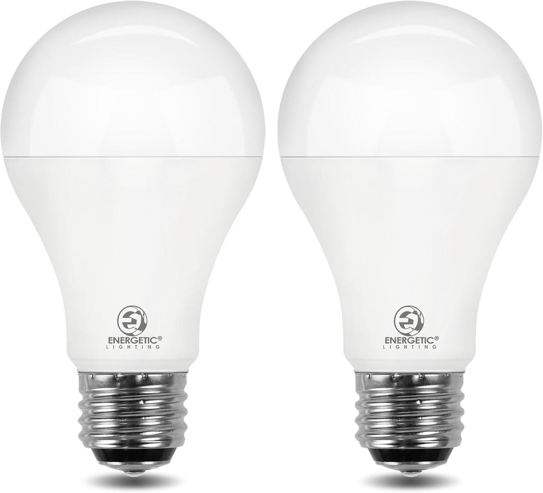 Super Bright 50/100/150W 3-Way A21 LED Light Bulb, 800/1600/2200 Lumens, 2700K Soft White, Non-dimmable, E26 Base, UL Listed, 2-Pack