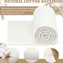 PLANTIONAL Natural Cotton Batting for Quilts: 71-Inch x 79-Inch Light Weight Purely Natural All Season Quilt Batting for Quilts, Craft and Wearable Art
