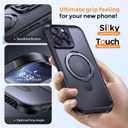 MOCCA Design for iPhone 13 Pro Case with Magnetic Invisible Stand [Full Camera Protection] [Compatible with Magsafe] Military Drop Shockproof Translucent Matte Phone Case Cover 6.1",Black