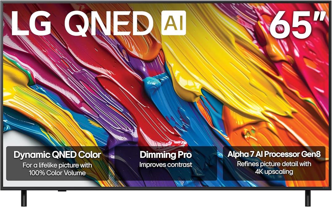 LG 65-Inch Class QNED AI 4K QNED82A Series Smart TV w/AI Sound, HDR10, 4K Super Upscaling, Filmmaker Mode, Wow Orchestra, Alexa Built-in (65QNED82AUA, 2025)