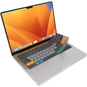 JCPal MacOS Shortcut Guide Keyboard Cover for Apple MacBook Pro 14 inch (M1-M5) and MacBook Pro 16 inch (M1-M4) and MacBook Air 13 inch and MacBook Air 15 inch (M2-M4) (US-Layout)