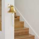 Hanging Bell Dinner Bell Outdoor Bell Bracket Mount Wall Bell Indoor Rope Bell Ship/Boat/Nautical/Door/School/Reception/Home/Church Bell(Gold)