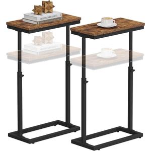 TUTOTAK End Table, Side Table, Tall Couch Table, Sofa Table, Living Room, Bed Room, Brown TB01BB0832