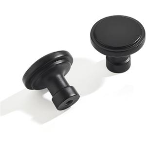 khtumeware 10 Pack Large Knob Black Cabinet Knobs Solid Heavy Duty Knobs Drawers Bi-Fold Door Knob Cabinet Hardware for Kitchens Bathroom