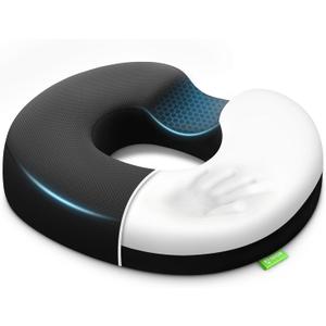 AUVON Donut Pillow for Tailbone Pain & Hemorrhoid Pain Relief, Memory Foam Seat Cushion with Balanced Support & Softness for Postpartum, Pregnancy Surgery, Coccyx, Suits Office & Home Chairs Sitting