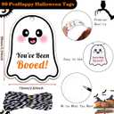 2 x 80 Pcs Valentines Gifts for Her Him,Halloween Tags with String, You've Been Booed Gifts Tag, Happy Halloween Tags for Goodie Bags Ghost Boo Gift Tags for Presents Party Favor Hanging Gift Label