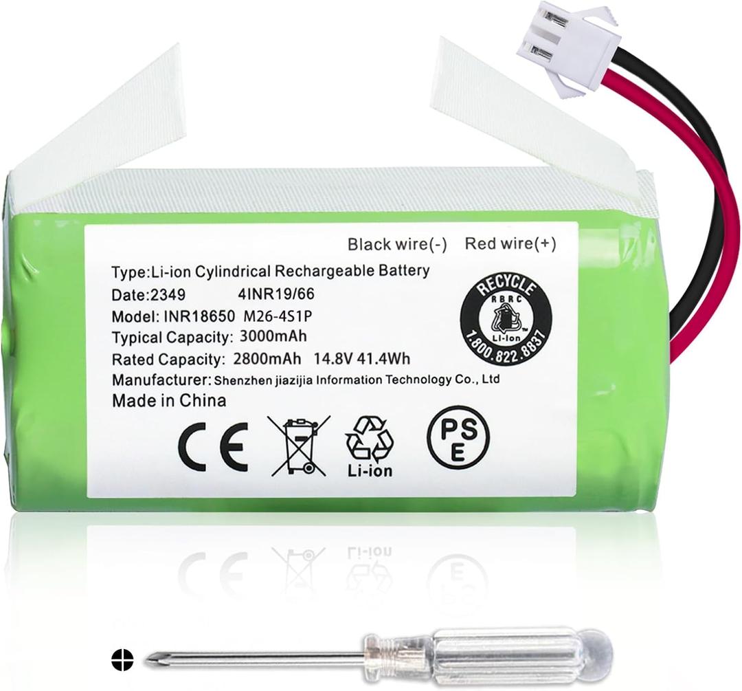 14.4V 2800mAh Li-ion Replacement Battery Compatible with Eufy RoboVac 11 11C 11S 12 15C 15T 25C 30C 35C, Amarey A800 A900, Ecovacs Deebot N79 N79S DN622, Coredy R300 R500+, Tesvor X500 X500 PRO