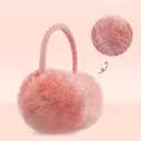 POXIMI Women Winter Earmuffs Girl Ski Adjustable Ear Covers for Kid Cute Bow Ear Warmer Outdoor Earmuff Fleece Lining (Pink)