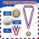 Quelay 30 Pcs 2'' Gold Medals for Awards Winner Bulk with Neck Ribbons Metal Trophy Award Prize Gift for Kids Students Adults School Graduation Participation Competitions