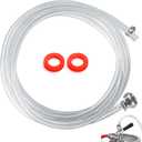 10ft Kegerator Beer Line Tubing 3/ 16" ID 7/ 16" OD Keg Lines Clear Vinyl PVC Tubing Keg Beer Line Replacement Kit with Barb Fitting Connector