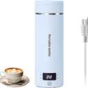 Travel Electric Kettle, 400ML Portable Mini Kettle with 4-Temperature Settings & Auto Shut-Off, Stainless Steel Interior, Boil-Dry Protection, Compact for Travel, Home, Office, Dorm Blue