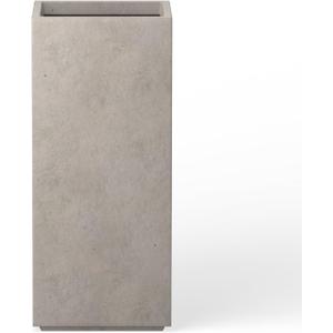 Kante 27.6" H Tall Rectangular Concrete Planter, Modern Square Diameter Plant Pot with Drainage Hole and Rubber Plug for Indoor Outdoor Home Patio Garden, Weathered Concrete