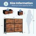 DUMOS Tall 8 Drawer Dresser for Bedroom, Storage Chest of Drawers Cabinet Storage Tower with Raised Shelf, Fabric Bins for Organization, Hallway, Brown 11.8"D x 31.5"W x 45.9"H (8 Drawers)