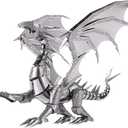 Piececool 3D Metal Puzzle Model Kits- Dragon Flame Metal Building Kit for Adults, Brain Teaser DIY 3D Dragon Puzzles Model Kits for Men, 115 Pcs (Silver)