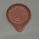 Spoon Rest, Ceramic Cooking Spoon Holder for Kitchen Counter, Large Utensil Rest for Spoons, Ladles, Tongs, Spatula, 5 Inches (Reactive Red Glazed)