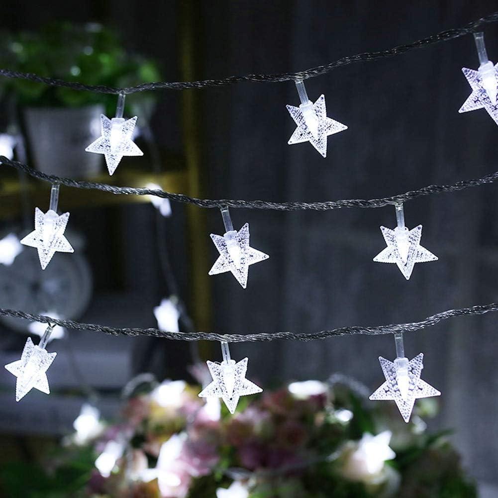 Twinkle Star 33FT 100 LED Star String Lights, Plug-in Fairy String Lights Waterproof, Extendable for Indoor, Outdoor, Wedding Party, Christmas Tree, New Year, Garden Decoration, White