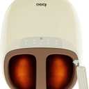 Shiatsu Foot Massager Machine with 3-Level Heat, Deep Kneading Therapy, Air Compression, Auto-off Timer, Remote Control, for Plantar Fasciitis, Neuropathy, Pain Relief, for Men Women Size up to 13 (Ivory Beige)