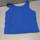 Women's Double Lined Square Neck Tank Top Sleeveless Basic Crop Tops Trendy Going Out Tops M