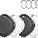 Air Tracker Tags-4 Pack, Bluetooth Tracker Works with Apple Find My APP (iOS Only), Bluetooth Air Tracker Tags Finder and Item Locator for Keys, Bags, Luggage, Pets, Wallet, Replaceable Battery (Inky Black and Inky Black and White and White)