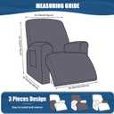 TAOCOCO Stretch Recliner Chair Covers 3-Piece Recliner Covers for Recliner Chair, Softness Polyester Fabric Reclining Chair Cover Furniture Protector - Fits Most Recliner Sizes (Milk White)