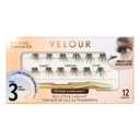 Velour-Xtensions Self-Stick Lash Clusters Kit, Self Adhesive Eyelashes with 12 Lash Cluster and Lash Applicator, New No Glue Technology for Lightweight Natural Look at Home