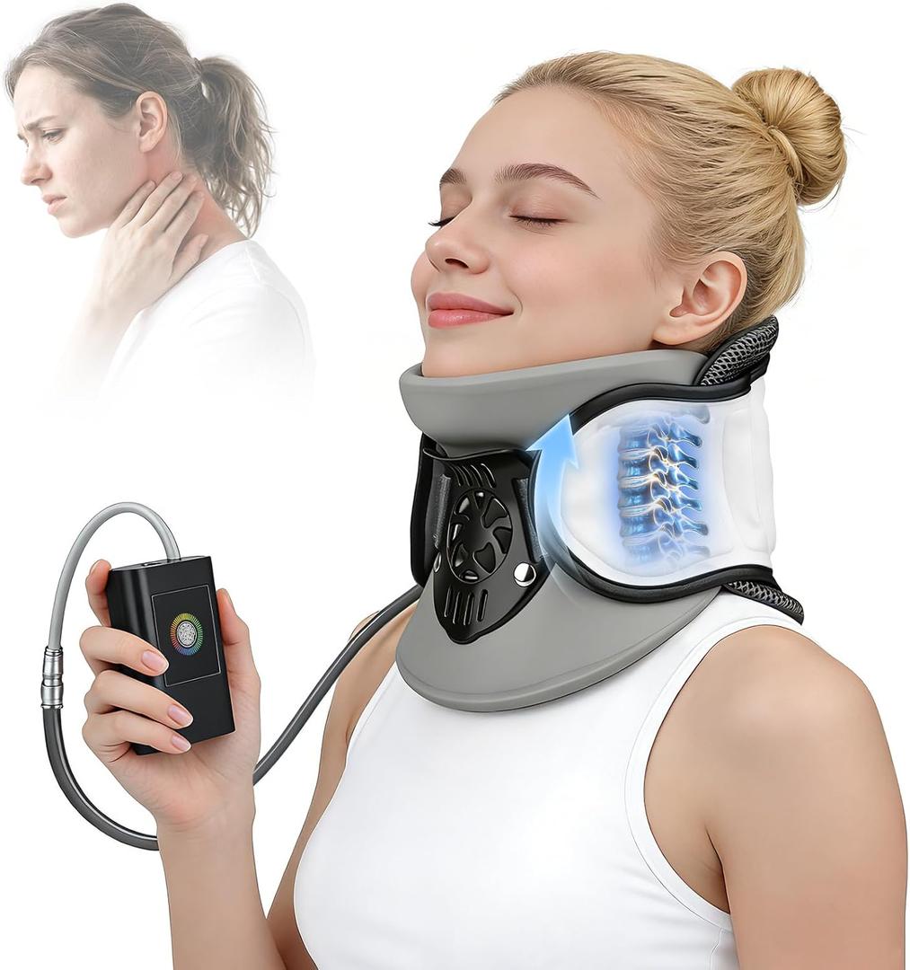 Neck Traction Device - Adjustable Inflatable Neck Stretcher,Lightweight Neck Support Brace for Cervical Spine Decompression,Pain Relief Neck Decompression Tension Relief