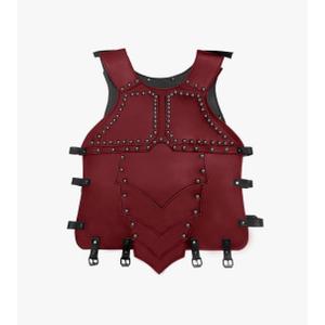 Medieval Chest Armor Viking Leather Breastplate Knight Adjustable Armor for LARP Halloween Cosplay Party Red