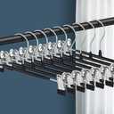20 Pack 12Inch Heavy Duty Pants Skirt Hangers with Clips,Metal Trousers Hanger for Jeans Black Non Slip Women Shorts Hangers Saving Space Clothing Hanger for Adult,Men,Children,Kid,Baby