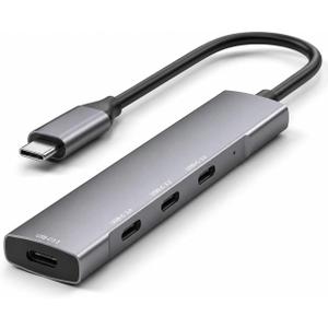 USB C Hub 3.0, All 5Gbps 4-Port USB-C to C Multiport Adapter Portable Hub, Type-C Splitter Extender for MacBook Pro/Air, iPhone 15 Pro Max/16, Dell XPS, Google ChromeBook, Laptop, etc