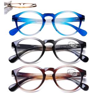 AQWANO Bifocal Reading Glasses for Men Blue Light Blocking Computer Bifocal Readers Women Stylish Ultra-Thin Frames Designer Lightweight Comfort, 3 PACK 1.5