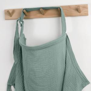 Blissful Diary Muslin Nursing Cover for Breastfeeding, Breathable Breastfeeding Cover up with Arch Neckline for Women, Nursing Apron (Roman Green) (Roman Green)