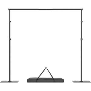 Hecis 8.5x10ft Backdrop Stand, Adjustable Photography Background Frame, Heavy Duty Pipe and Drape Kit Photo Support Poles for Wedding, Party, Birthday, Festival, Vide, Studio
