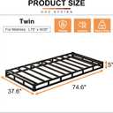 EMODA 5 Inch Twin Box Spring Bed Base, 1500 LBS Heavy Duty Metal Mattress Foundation with Fabric Cover, Easy Assembly