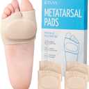 2 Pairs Metatarsal Pads with Gel Pad for Women and Men, Foot Pads for Ball Pain Relief, Morton's Neuroma, Metatarsalgia Support(Beige,Medium)