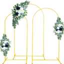 Wedding Arch Backdrop Stand Wedding Balloon Stand Frame Set of 3 (7.2FT,6.6FT,6FT) Gold Metal Backdrop Arch Stand for Wedding Ceremony Birthday Party Baby Shower Graduation Ceremony Decoration