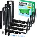 Halatool Railing Planter Box Brackets Outdoor, 4 Pack Adjustable Flower Planter Window Box Brackets, Heavy Duty No Drill Window Box Brackets with 66 lb Capacity for Railings Balcony Porch Fence
