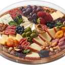 FARBERWARE Build-a-Board Cutting Board with Single Compartment and Clear Locking Lid for Charcuterie, Snacks, and More, Acacia
