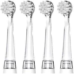 Dada-Tech Baby/Kids Electric Toothbrush Replacement Heads for DT-BB1, DT-K6, SG-513, SG-977 - Pack of 4 (Round)