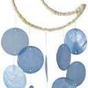 Wind Chimes for Outside,Handcrafted Capiz Shells Wind Chime for Indoor/Outdoors,Garden Decoration of Coastal Style,Great Gift for Shells Wind Chimes Lovers and More (Blue)