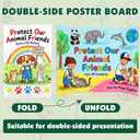 20 Pack Trifold Poster Board, 36in x 48in Corrugated Project Board, White Presentation Board, Trifold Display Board for School Project, Business Presentation, Science Fairs, Event Display