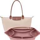 OPPOSHE Purse Organizer Insert for Longchamp Le Pliage, Premium Felt Long Champ Bag Handbag Women, Tote Organizer Insert with 9 Compartments (Medium, Pink) (M-10.4*5.7*7.9in)